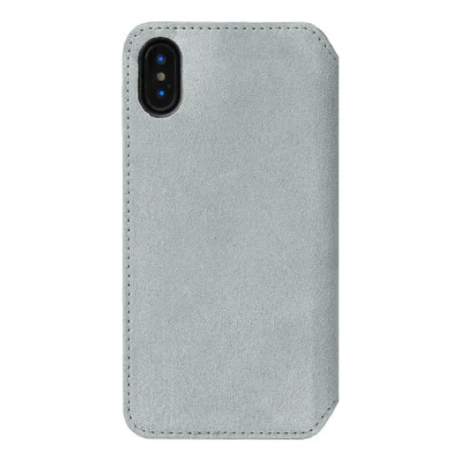 Krusell Broby 4 Card SlimWallet Apple iPhone XS svetlosivé vyklápacie puzdro - 3