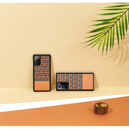 MAN&WOOD Browny Check Black puzdro pre Samsung Galaxy Note 20 - 4