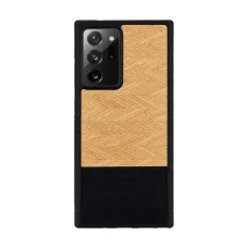 MAN&WOOD čierne drevené puzdro so vzorom rybej kosti pre Samsung Galaxy Note 20 Ultra