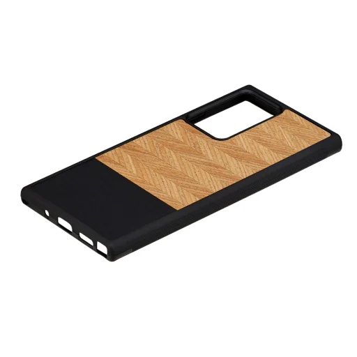 MAN&WOOD čierne drevené puzdro so vzorom rybej kosti pre Samsung Galaxy Note 20 Ultra - 2