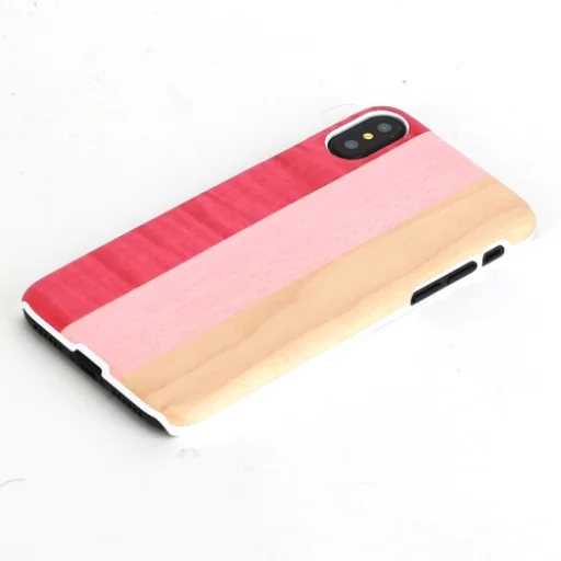 MAN&WOOD iPhone X/XS pink pie white puzdro - 2