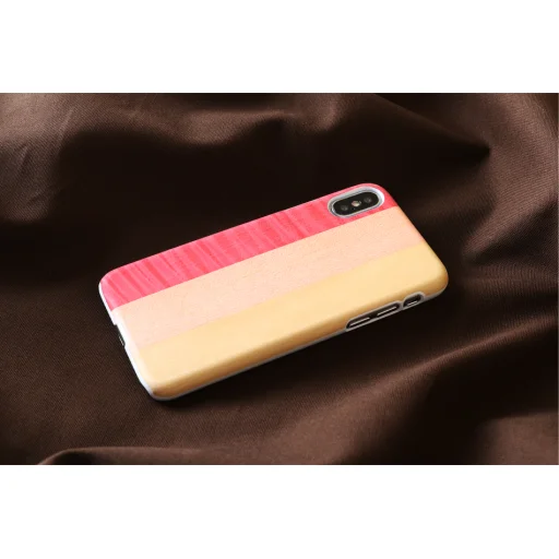 MAN&WOOD iPhone X/XS pink pie white puzdro - 3