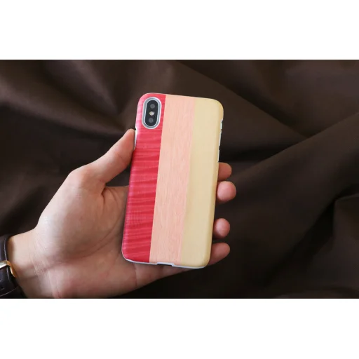 MAN&WOOD iPhone X/XS pink pie white puzdro - 4