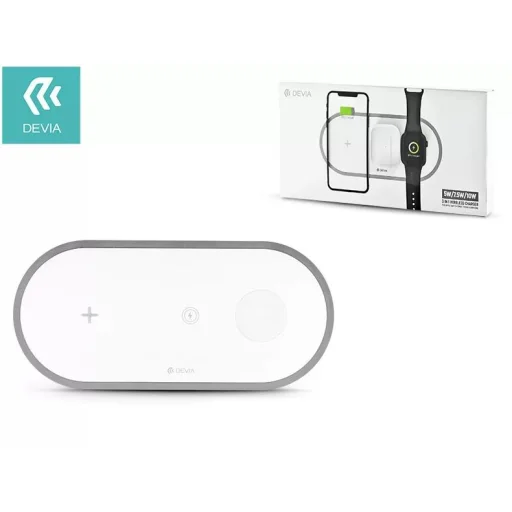 Devia 3 v 1 bezdrôtová nabíjačka pre smartfón, Apple Watch a slúchadlá V4 (10W) biela - 2