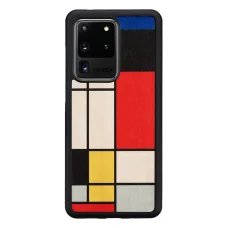 MAN&WOOD drevený kryt pre Samsung Galaxy S20 Ultra, Mondrian Wood Black
