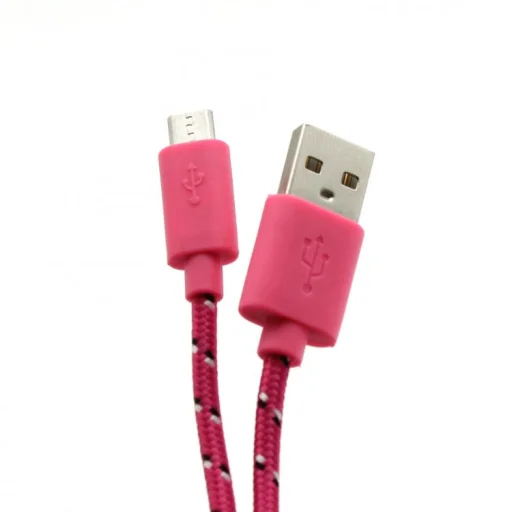 Sbox USB-1031P USB–microUSB 1 m ružový kábel - 1