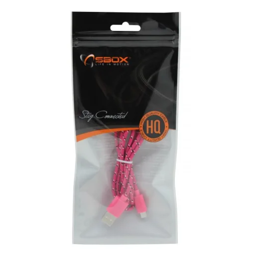 Sbox USB-1031P USB–microUSB 1 m ružový kábel - 4