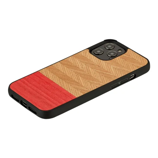 MAN&WOOD čierne puzdro so vzorom rybej kosti Azalka pre iPhone 12 / 12 Pro - 2