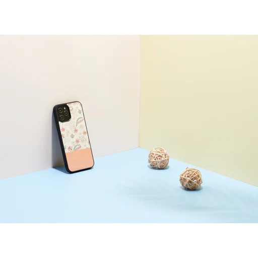 MAN&WOOD puzdro pink flower black pre iPhone 12 / 12 Pro - 3