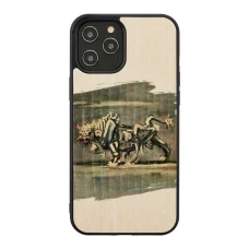 MAN&WOOD puzdro pre iPhone 12 / 12 Pro White Bull