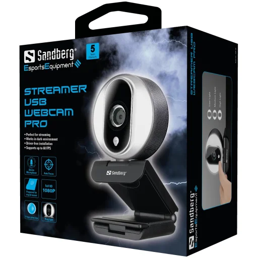 Sandberg 134-12 Streamer USB Webcam Pro webkamera - 5