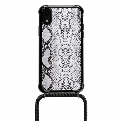 Lookabe Necklace Snake Edition iPhone Xr strieborno-čierne puzdro so šnúrkou na krk - 1