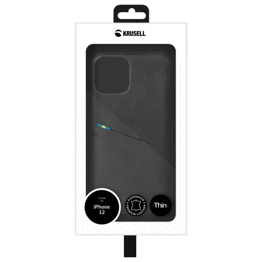 Krusell Sunne CardCover Apple iPhone 12 mini kožené puzdro vintage čierna (62155) - 6