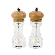 Salter 7607 WDXR Beech Wood Mills Twin súprava mlynčekov na soľ a korenie z bukového dreva