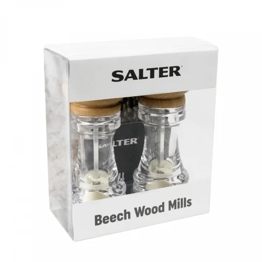 Salter 7607 WDXR Beech Wood Mills Twin súprava mlynčekov na soľ a korenie z bukového dreva - 2