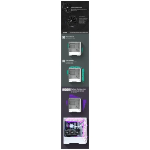 Zalman Z9 Iceberg ATX počítačová skriňa, biela - 7