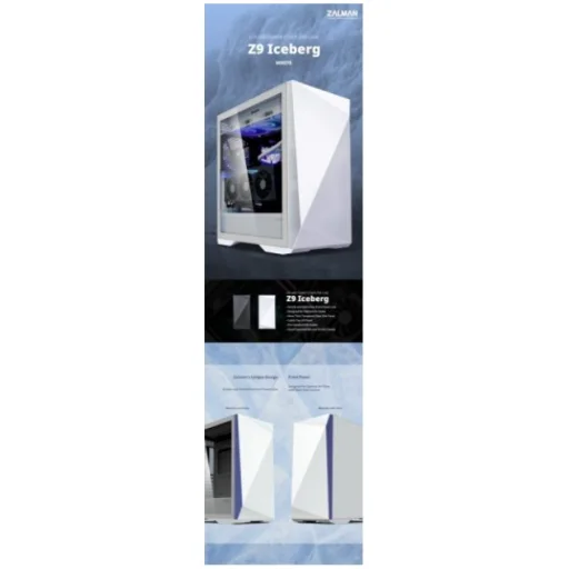 Zalman Z9 Iceberg ATX počítačová skriňa, biela - 8
