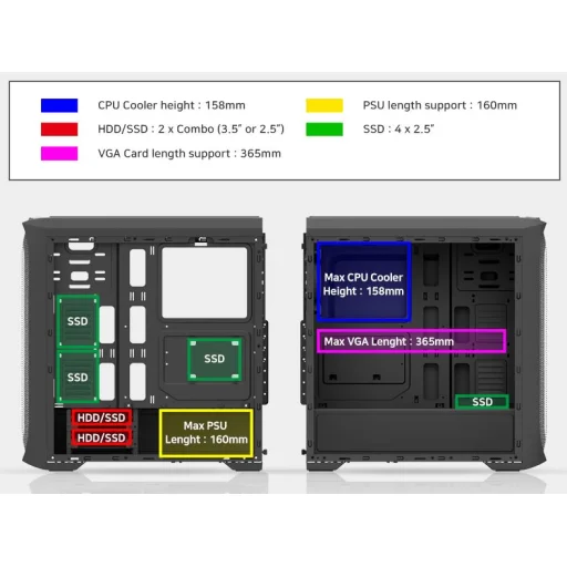 Počítačová skriňa Zalman N5 TF ATX Mid Tower - 6