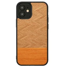 MAN&WOOD puzdro so vzorom rybej kosti Arancia čierne pre iPhone 12 mini