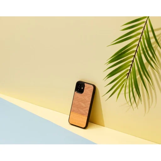 MAN&WOOD puzdro so vzorom rybej kosti Arancia čierne pre iPhone 12 mini - 3
