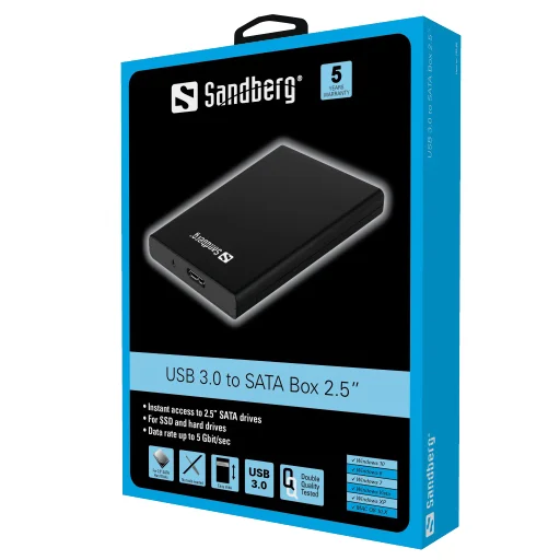 Sandberg 133-89 USB 3.0 - SATA 2,5" HDD/SSD externý box - 2