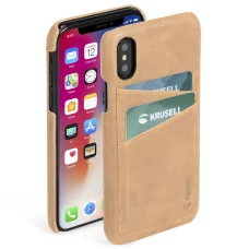 Krusell Sunne 2 Card Cover Apple iPhone XS Max puzdro vintage nude