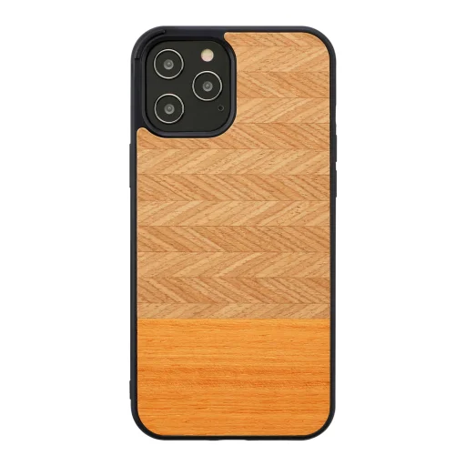 MAN&WOOD puzdro so vzorom rybej kosti Arancia čierne pre iPhone 12 Pro Max - 1