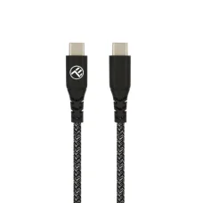 Tellur Green Type-C–Type-C dátový a rýchlonabíjací kábel 3A PD 60W 1 m nylonový čierny