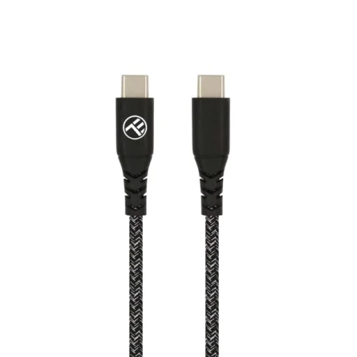 Tellur Green Type-C–Type-C dátový a rýchlonabíjací kábel 3A PD 60W 1 m nylonový čierny - 1