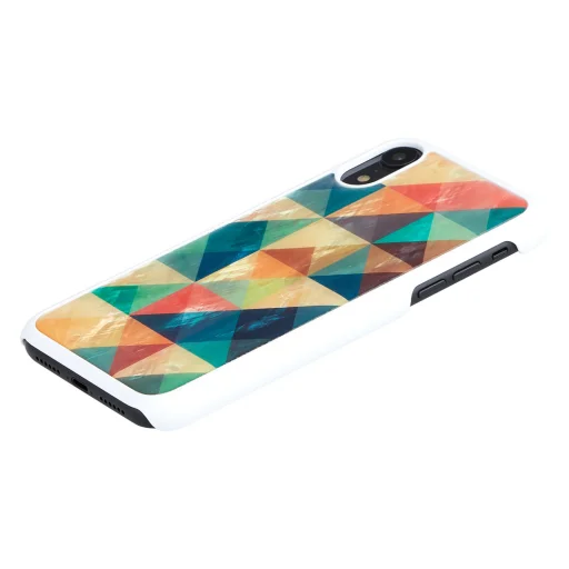 iKins mozaikové biele flipové puzdro na iPhone XR - 2