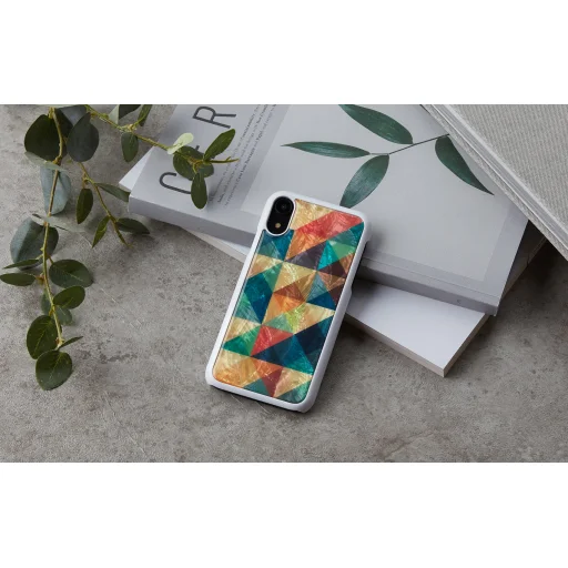 iKins mozaikové biele flipové puzdro na iPhone XR - 4