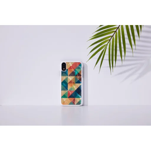 iKins mozaikové biele flipové puzdro na iPhone XR - 5