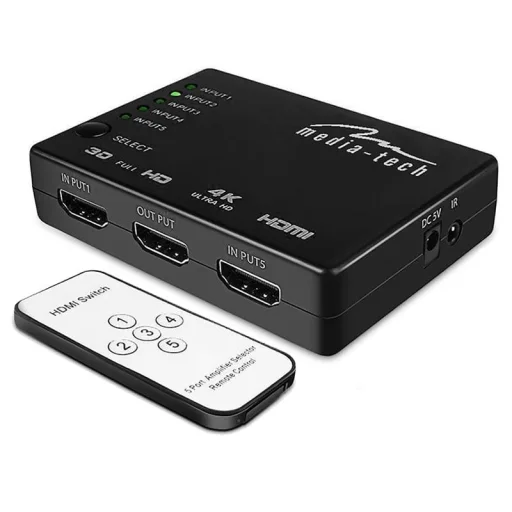 Media-Tech MT5207 5x HDMI switch 4K HDMI prepínač - 2