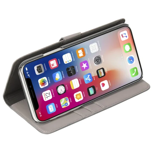 Krusell Loka FolioWallet 2in1 Apple iPhone XS Max sivé flipové puzdro - 4