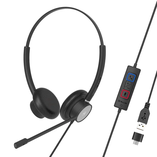 Tellur Voice 320 drôtový binaurálny headset čierny - 2