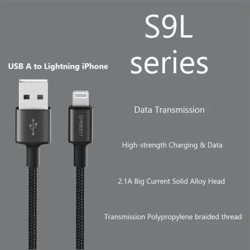 Orsen S9L USB-A – Lightning kábel čierny 1 m - 3