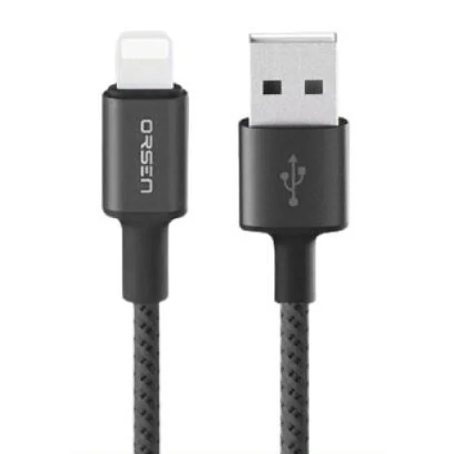 Orsen S9M USB-A – MicroUSB 2.1A 1 m čierny kábel - 1