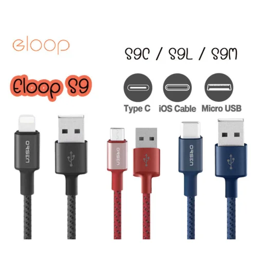 Orsen S9M USB-A – MicroUSB 2.1A 1 m čierny kábel - 2