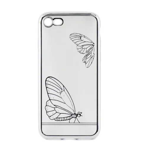 Tellur Butterfly strieborné silikónové puzdro pre iPhone 7 - 2