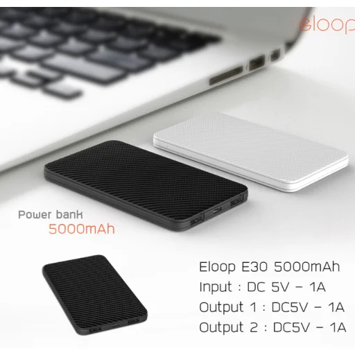 Eloop E30 prenosná powerbanka 5000mAh čierna - 6