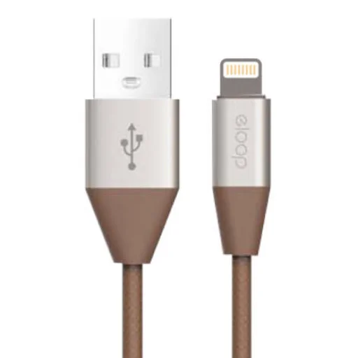Orsen S31 Lightning kábel 2,1 A 1,2 m hnedý - 1