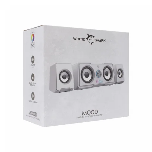 White Shark MOOD GSP-968 RGB Gaming 2.2 reproduktorový systém, biely - 5