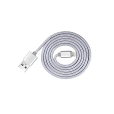 Devia Fashion Series Lightning kábel (MFi, 2.4A, 1,2 m), strieborný