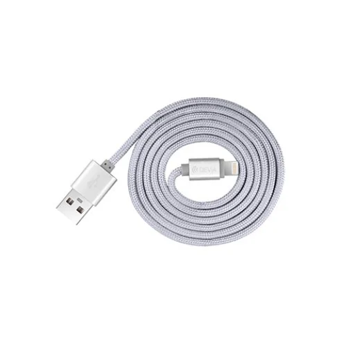 Devia Fashion Series Lightning kábel (MFi, 2.4A, 1,2 m), strieborný - 1