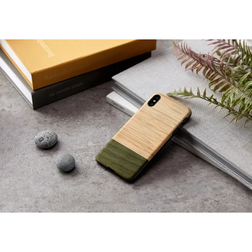 MAN&WOOD iPhone X/XS bambusový les čierne flipové puzdro - 4