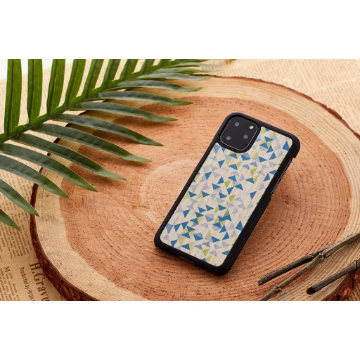 MAN&WOOD iPhone 11 Pro Max modrý trojuholník čierne puzdro - 3