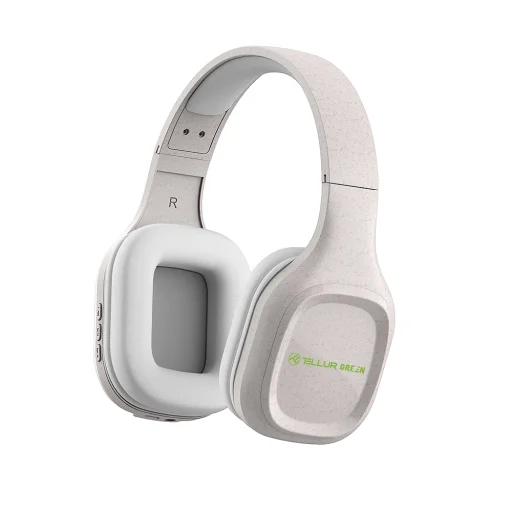 Tellur Green Bluetooth bezdrôtové slúchadlá na uši Pulse, skladacie, krémové - 1