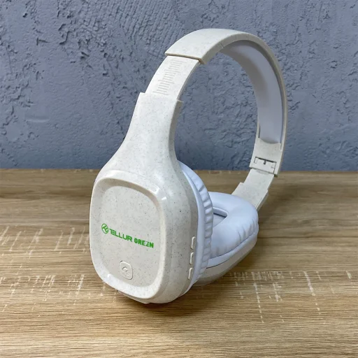Tellur Green Bluetooth bezdrôtové slúchadlá na uši Pulse, skladacie, krémové - 2