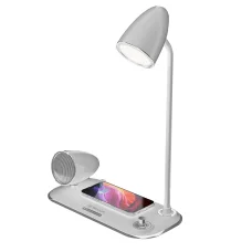 Tellur Nostalgia bezdrôtová stolná nabíjačka, Bluetooth reproduktor a stolná lampa, biela