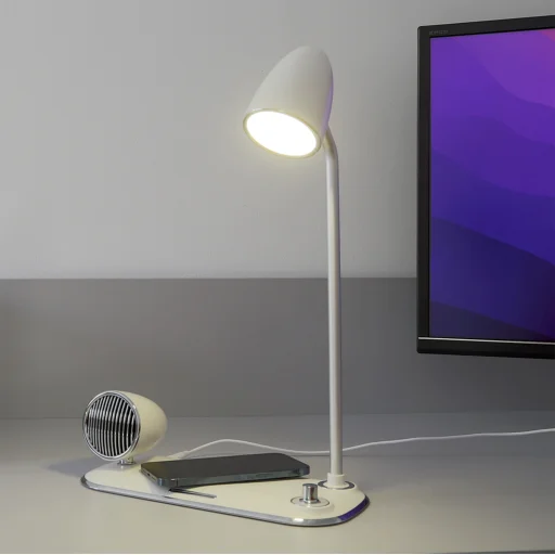 Tellur Nostalgia bezdrôtová stolná nabíjačka, Bluetooth reproduktor a stolná lampa, biela - 6